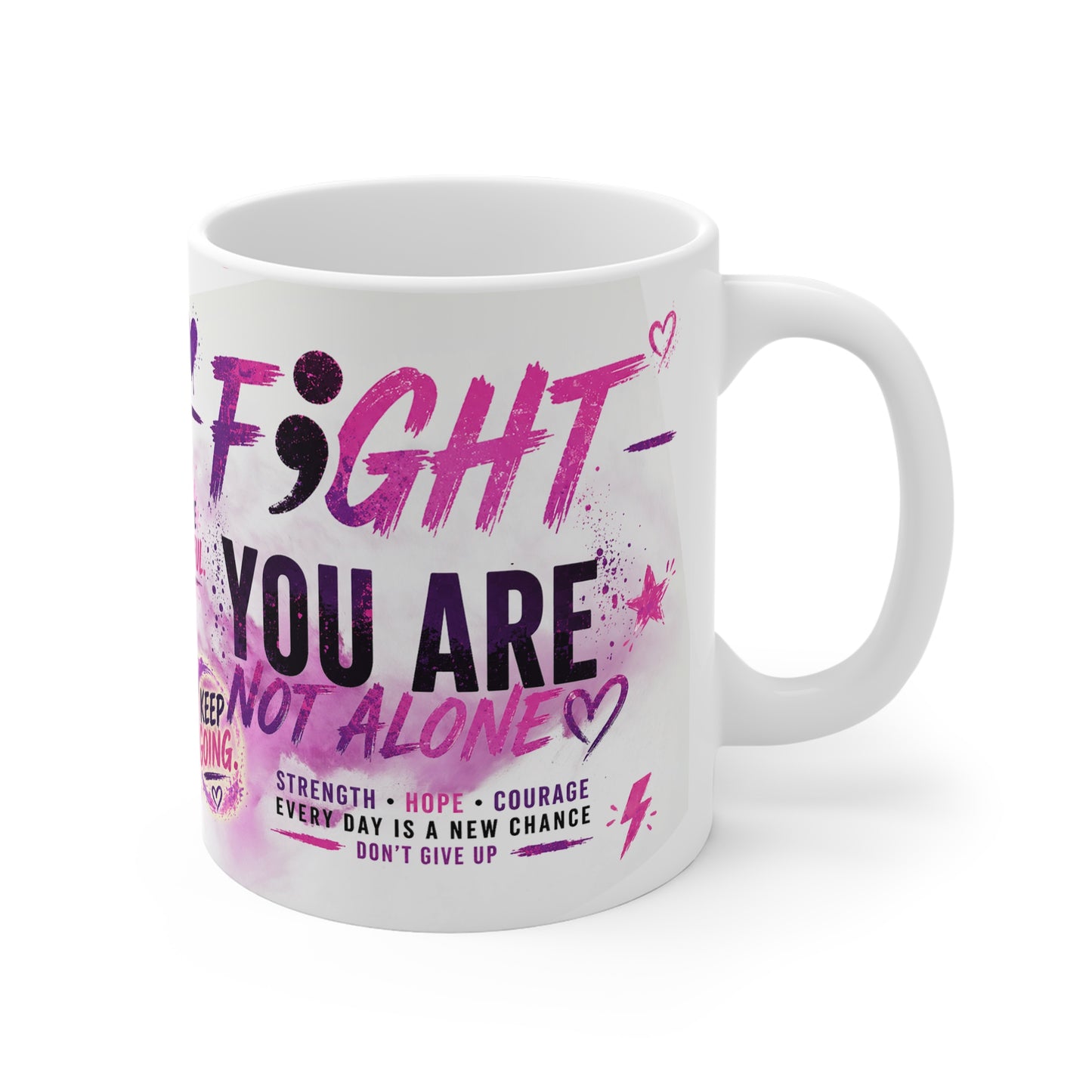 Fight Like a Warrior Mug - Empowering Depression Support Coffee Cup