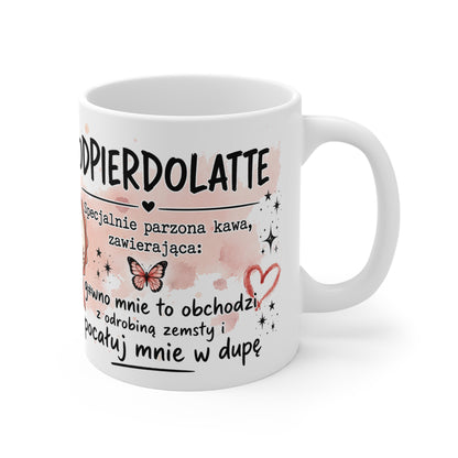 Coffee Mug — 'ODPIERDOLATTE' Funny Middle Finger Girl Ceramic Mug for Coffee Lovers