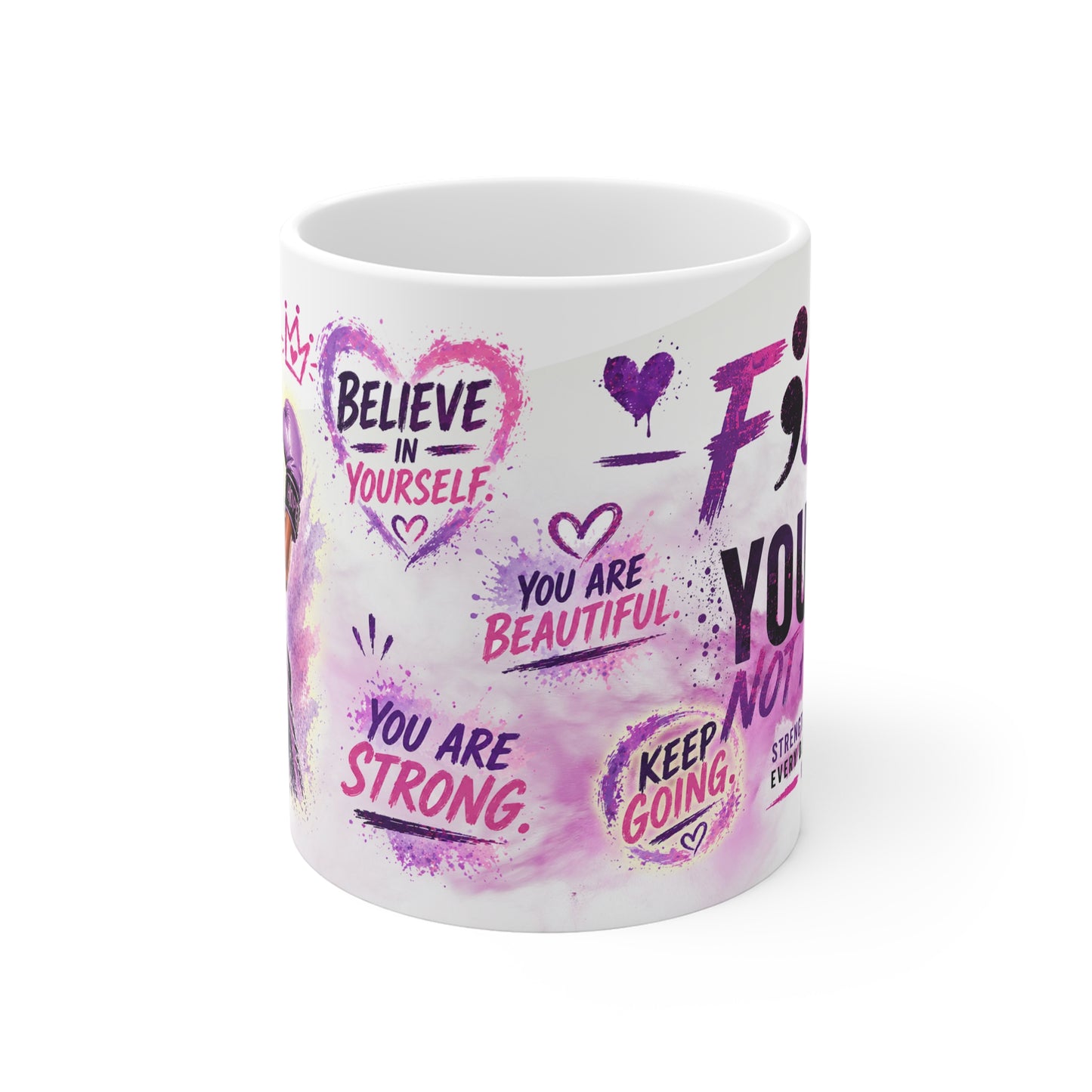 Fight Like a Warrior Mug - Empowering Depression Support Coffee Cup