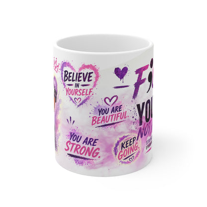 Fight Like a Warrior Mug - Empowering Depression Support Coffee Cup