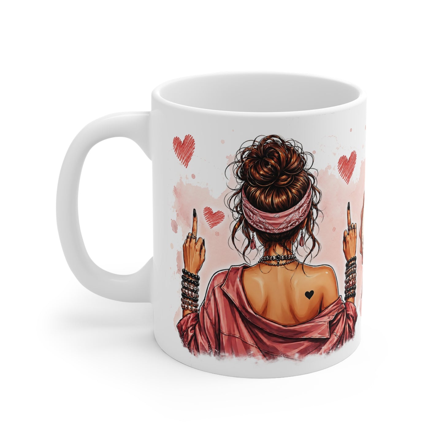 Coffee Mug — 'ODPIERDOLATTE' Funny Middle Finger Girl Ceramic Mug for Coffee Lovers