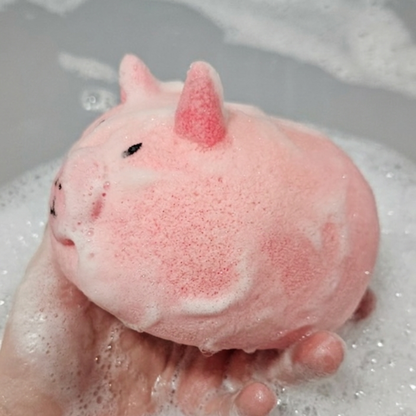 Piggy Puff Soap Sponge - Cute Sponge Soap with Creamy Lather | Handmade Bath Essential