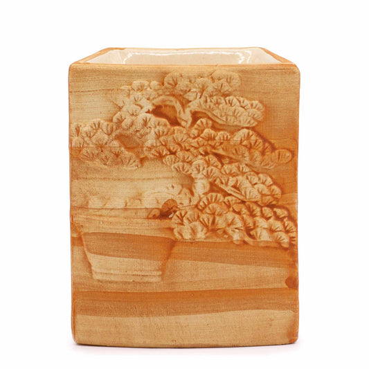 Hand Painted Bonsai Oil and Wax Burner - Sand