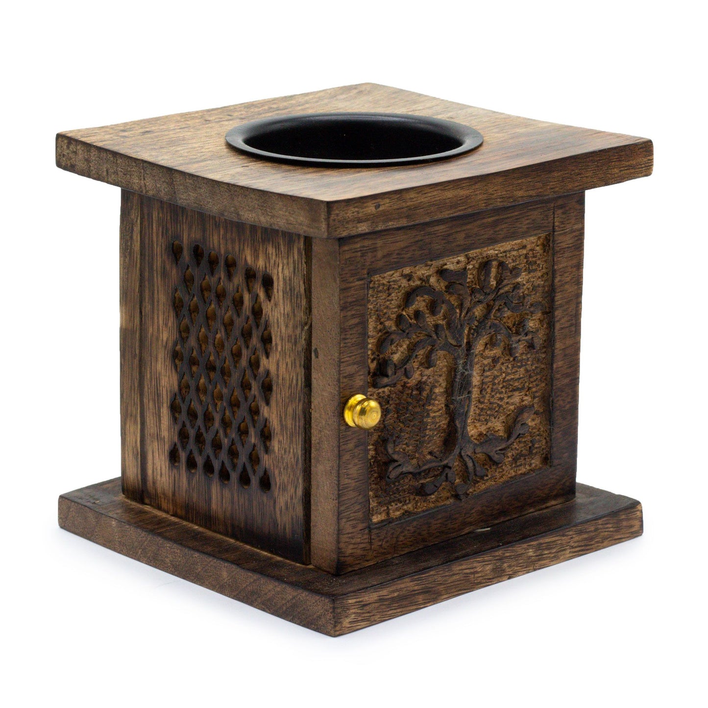 Mango Wood Box Burner - Tree of Life
