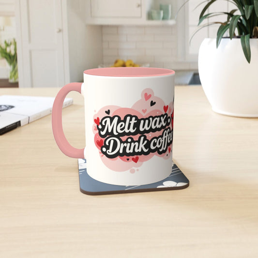 Melt. Drink Coffee. Repeat. - Two Tone Mug