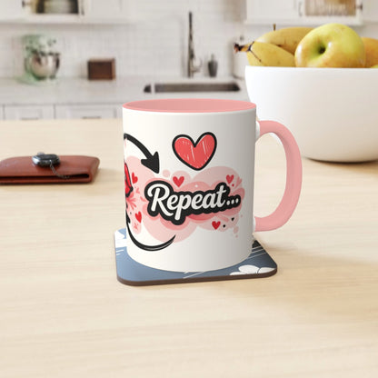 Melt. Drink Coffee. Repeat. - Two Tone Mug